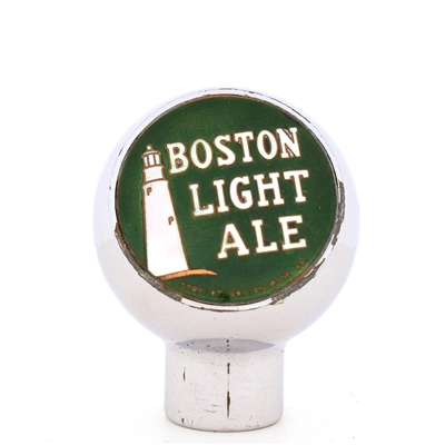 Boston Light Ale 1940s 2-Sided Enameled Chrome Ball Tap Knob RARE