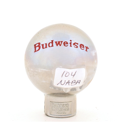 Budweiser King Of Beers 1940s 2-Sided Chrome Ball Tap Knob