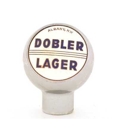 Dobler Lager 1950s 2-Sided Enameled Chrome Ball Tap Knob
