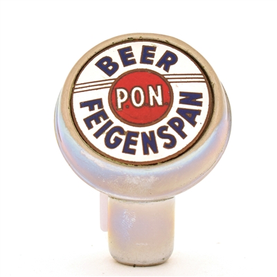 Feigenspan PON Beer 1940s 2-Sided Chrome Ball Tap Knob