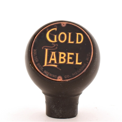 Gold Label 1930s Enameled Ball Tap Knob WALTER BROS MENASHA