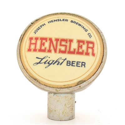 Hensler Light Beer 2-Sided 1950s Chrome Tap Knob