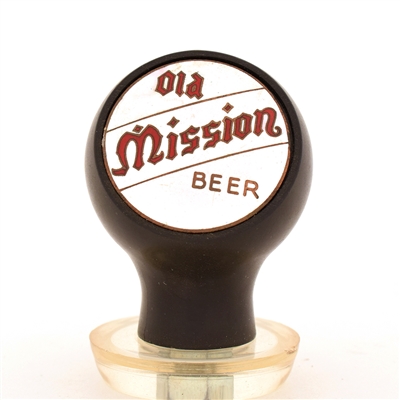 Old Mission Beer 1940s Enameled Ball Tap Knob Scarce