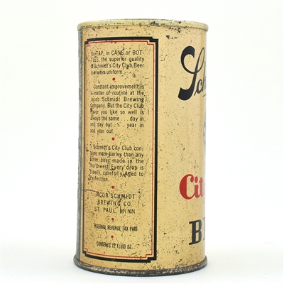 Schmidts City Club Beer Instructional Flat Top 130-1 OI 744